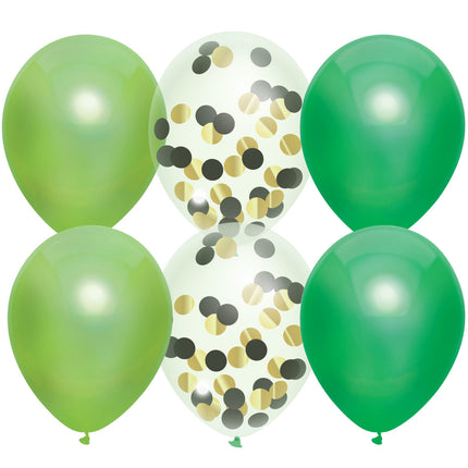 Ballons Konfetti Grün 30cm 6Stk