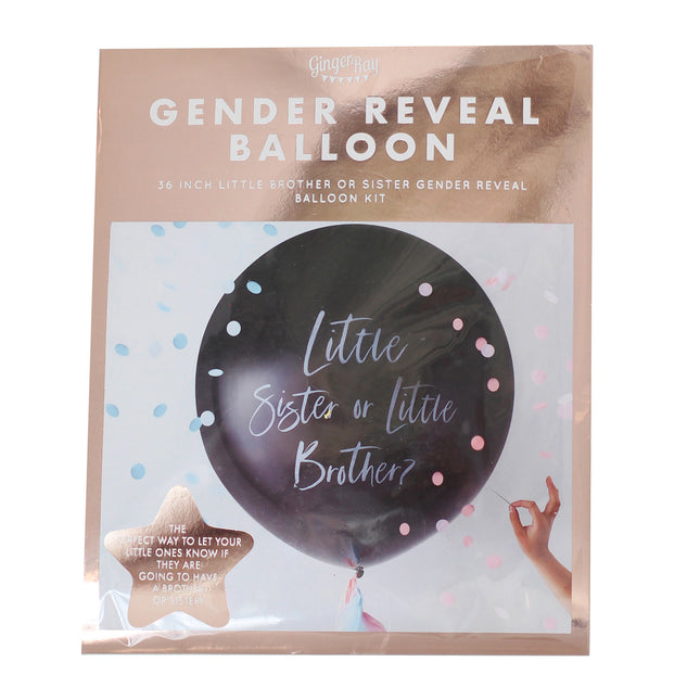 Gender Reveal Ballon Bruder oder Schwester 60cm