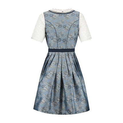 Blau Silber Dirndl Kleid Oktoberfest Damen 2 Stück