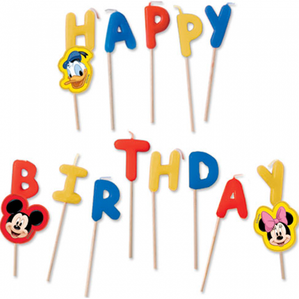 Mickey Mouse Tortenkerzen Alles Gute zum Geburtstag 13 Stk.