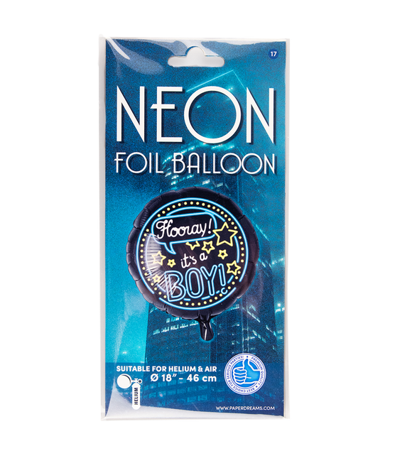 Geburt Helium Ballon It's a Boy Neon 46cm leer