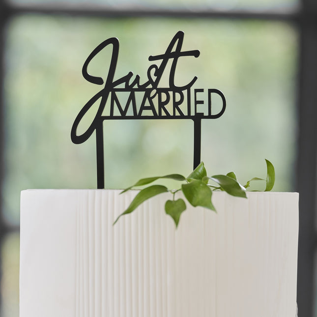 Hochzeitstorten-Topper Just Married 12cm