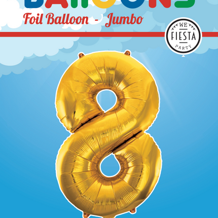 Folienballon Figur 8 Gold XL 86cm leer