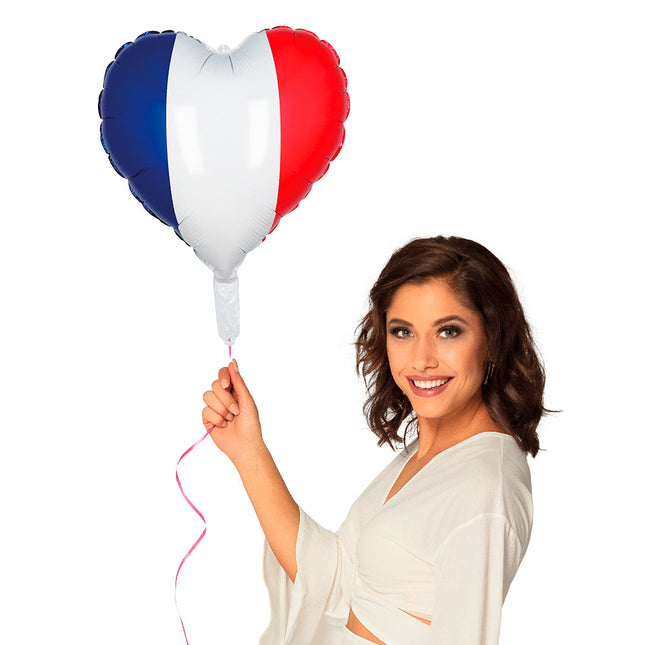 Helium Ballon Frankreich Herz 45cm