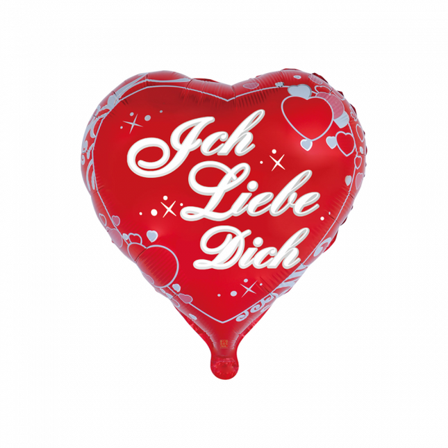 Heliumballon Herz Ich Liebe Dich Dekoration 45cm leer