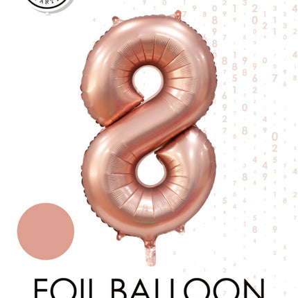 Rose Gold Figur Ballon 8 Jahre Glanz 86cm