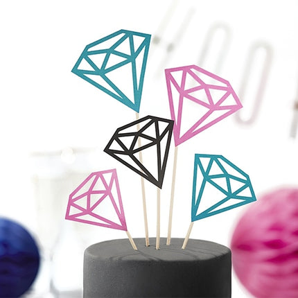 Cupcake Toppers Diamant 25,5cm 5Stk