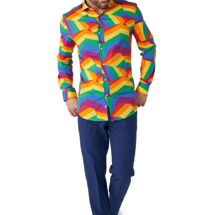 ZIG Zag Regenbogen Shirt Männer OppoSuits