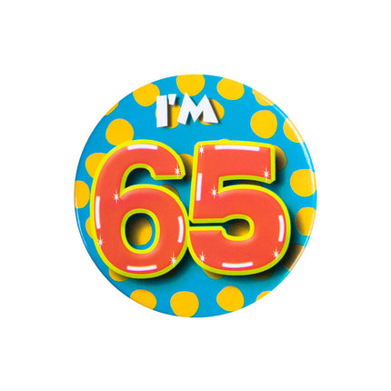 Ich bin 65 Button 65 Jahre 5.5cm