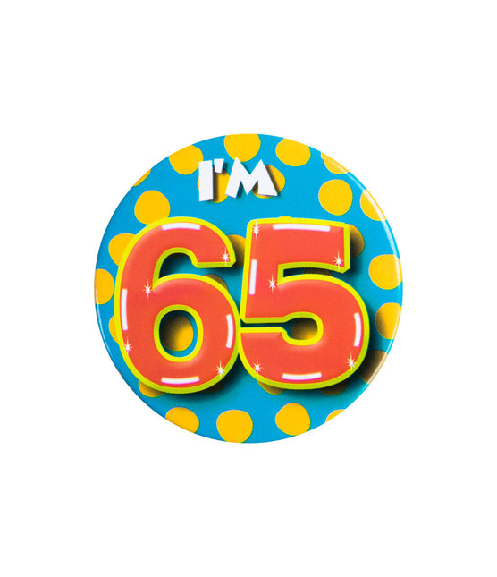 Ich bin 65 Button 65 Jahre 5.5cm