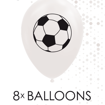 Weiße Fußball Ballons 30,5cm 8Stk.