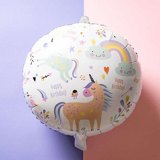 Heliumballon Happy Birthday Einhorn Leer 45cm