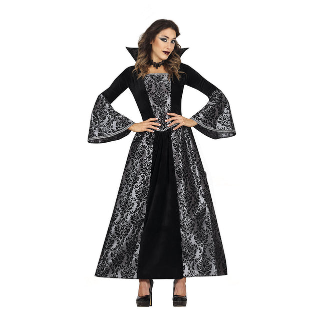 Vampire Halloween Kleid Damen Silber