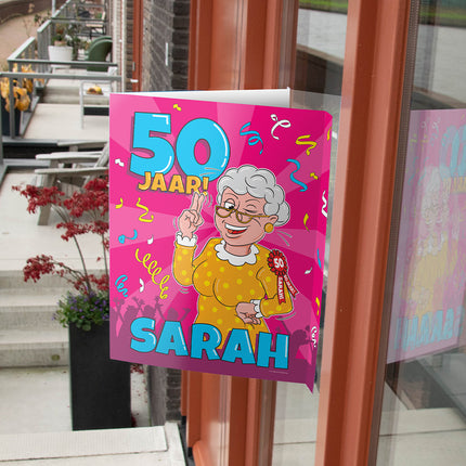 Fensterschild Sarah 50 Jahre 60cm