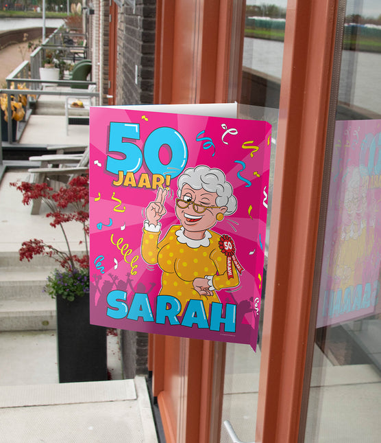 Fensterschild Sarah 50 Jahre 60cm