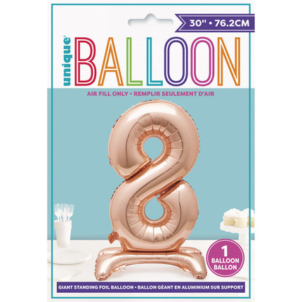 Folienballon Figur 8 Rose Gold Standard 76cm