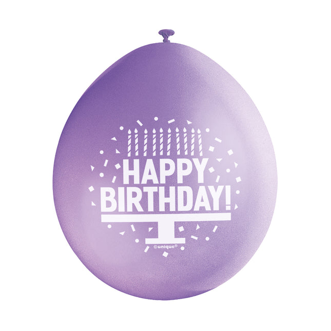 Luftballons Happy Birthday 28cm 10Stk