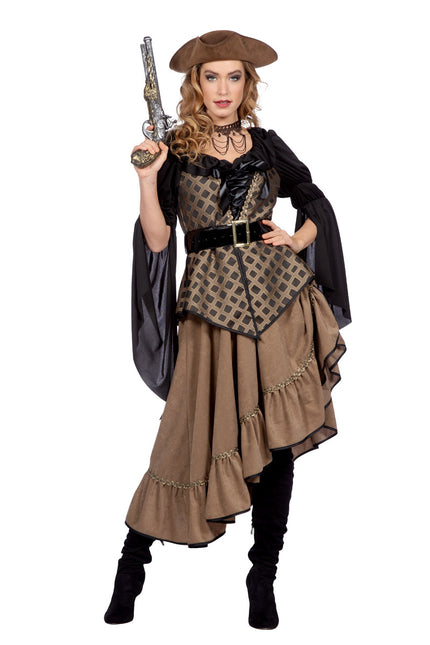 Piratenkleid Braun Damen