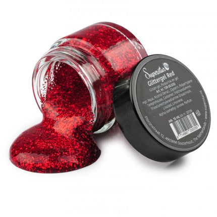 Rotes Glitzergel