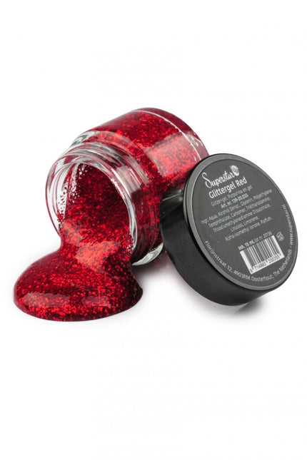 Rotes Glitzergel