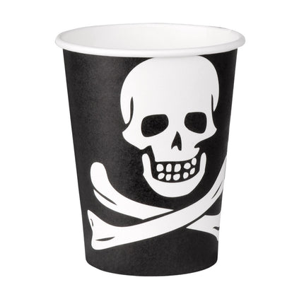 Piratenbecher Totenkopf Papier 210ml 10 Stk.