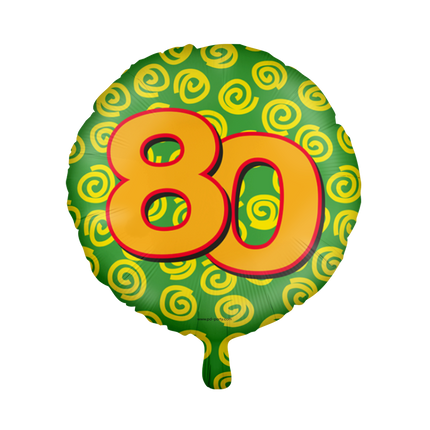 Heliumballon 80 Jahre Bunt Leer 46cm