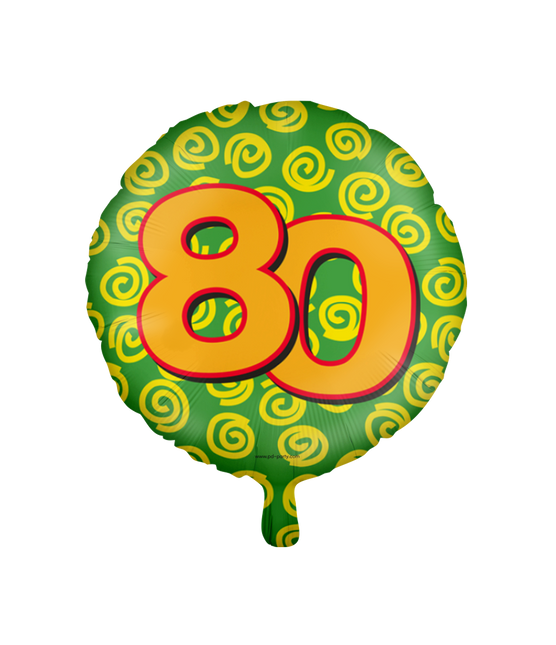 Heliumballon 80 Jahre Bunt Leer 46cm