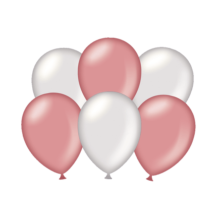 Ballons Rosa/Silber Metallic 30cm 6Stk.