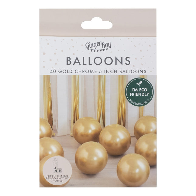 Gold Ballons Chrom 13cm 40Stk