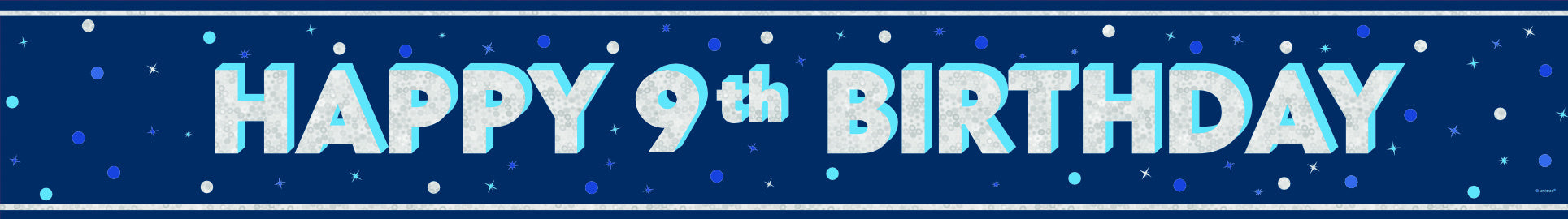 Happy Birthday Banner Blau 9 Jahre 2.74m