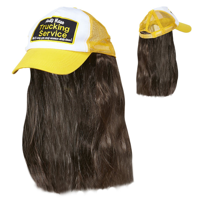 Gelbe Kappe Trucker mit Haar