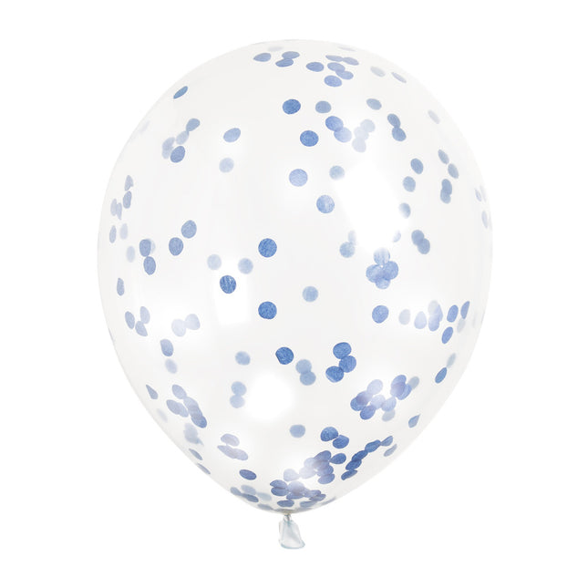 Konfetti Ballons Blau 30cm 6Stk