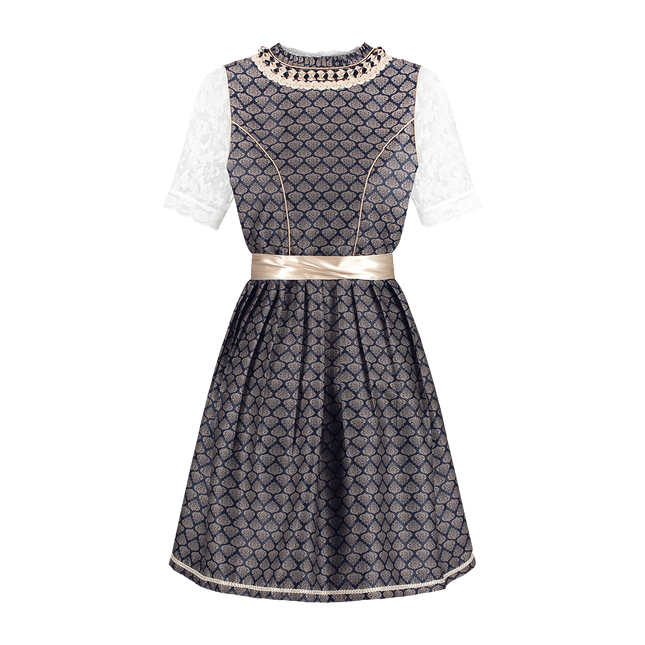 Blau Weiß Creme Dirndl Kleid Oktoberfest Frauen 2 Stück