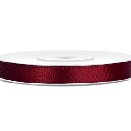 Satinband Bordeaux Rot 6mm 25m