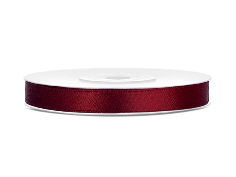 Satinband Bordeaux Rot 6mm 25m