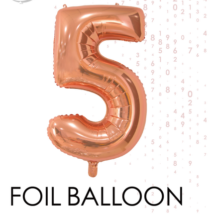 Folienballon Figur 5 Rose Gold 66cm