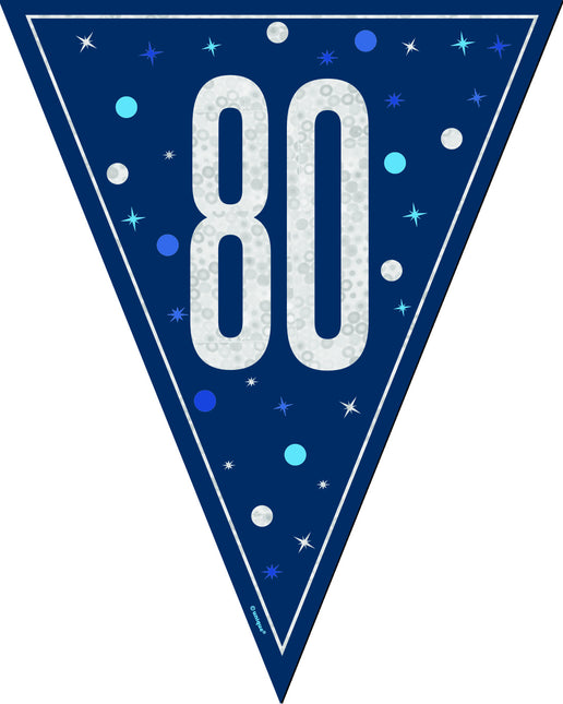 80 Jahre Girlande Blau 2,5m