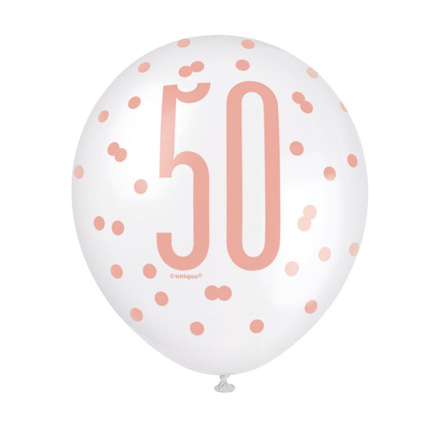 Ballons 50 Jahre Rose Gold 30cm 6Stk