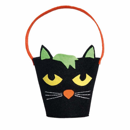 Halloween Süßigkeiteneimer Katze 20cm