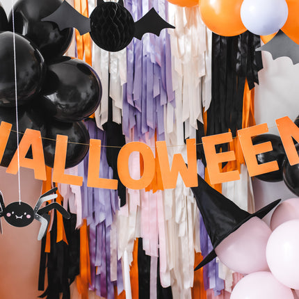 Schwarzes Halloween Banner 2,5m