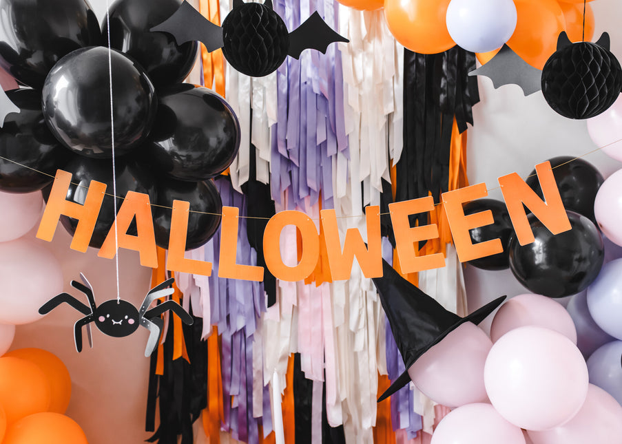 Schwarzes Halloween Banner 2,5m