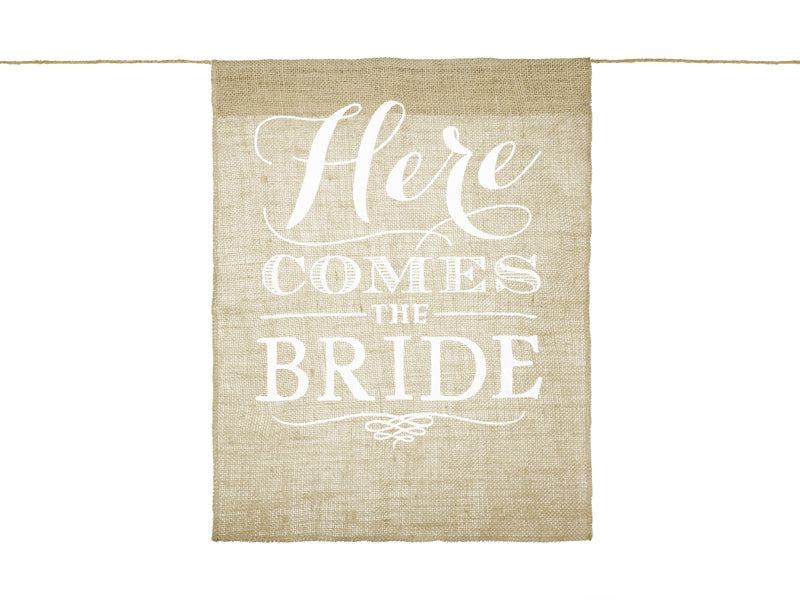 Banner Here Comes The Bride 51cm