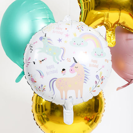 Heliumballon Happy Birthday Einhorn Leer 45cm