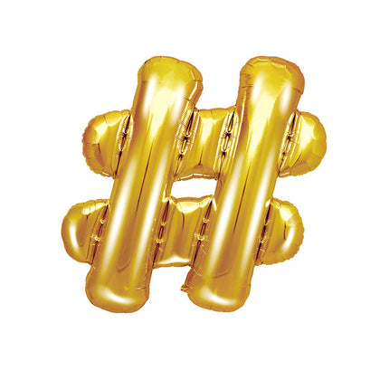 Folienballon Buchstabe # Gold Leer 35cm