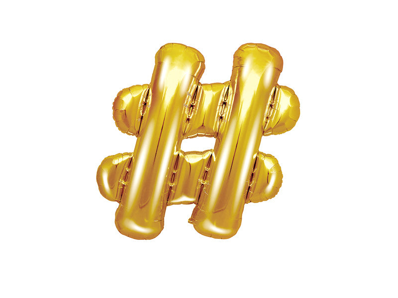 Folienballon Buchstabe # Gold Leer 35cm
