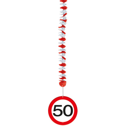 Hängende Dekoration 50 Jahre Verkehrsschild 75cm 3pcs