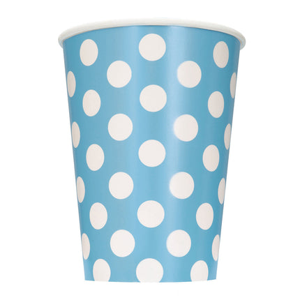 Hellblaue Becher Dots 355ml 6 Stk.