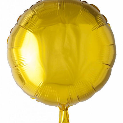 Helium Ballon Rund Gold 46cm Leer