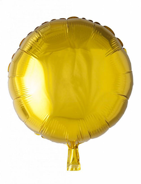 Helium Ballon Rund Gold 46cm Leer