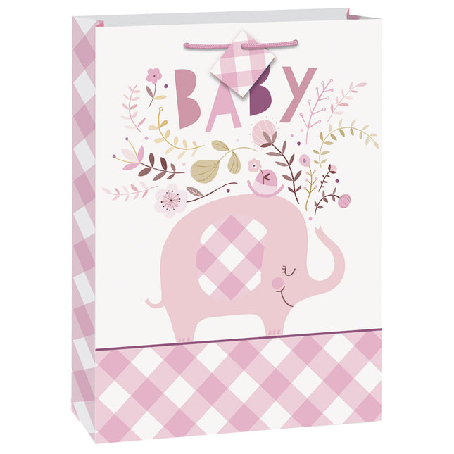 Baby Elefant Geschenktasche Rosa